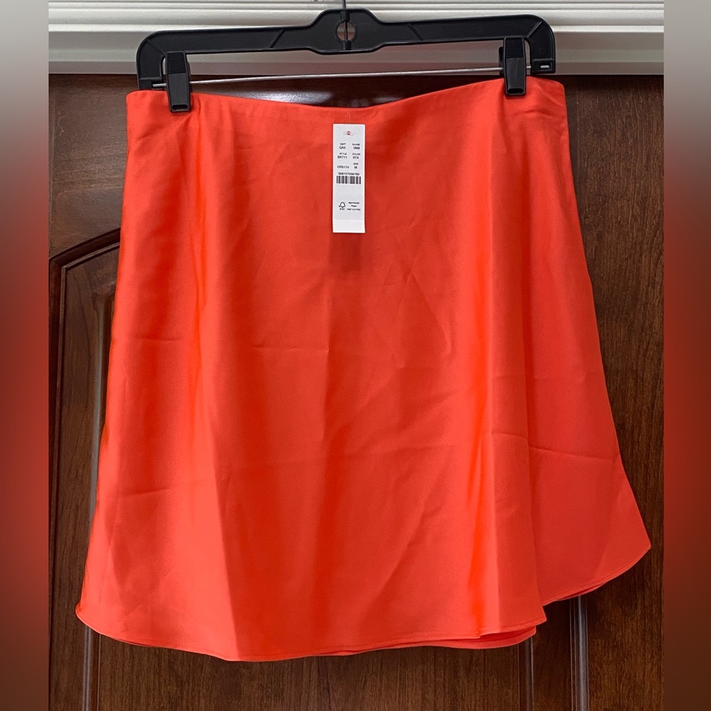 J. Crew Gwen mini slip skirt in bright orange Sz M New